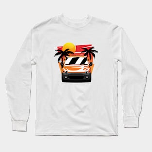 Orange Multipla Sunset Palms Long Sleeve T-Shirt